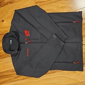 Mens Columbia Soft Shell Fleece Lined Wisconsin Jacket Charcoal Gray Size M